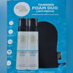 Bondi Sands Self Tanning Foam Duo Pack light /medium 6.76 Ounce Each With Mitt